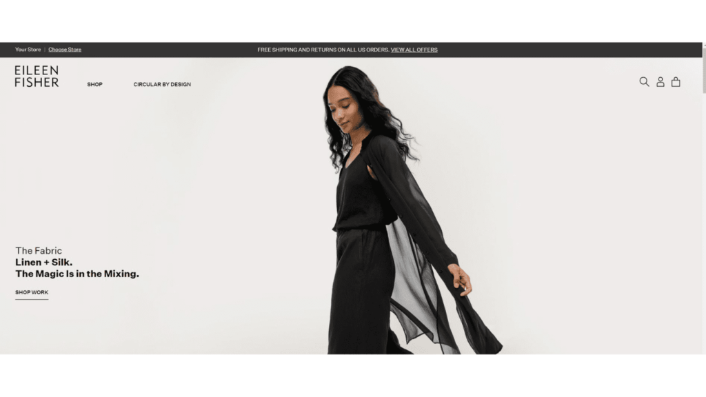 Eileen fisher sustainable online storefront