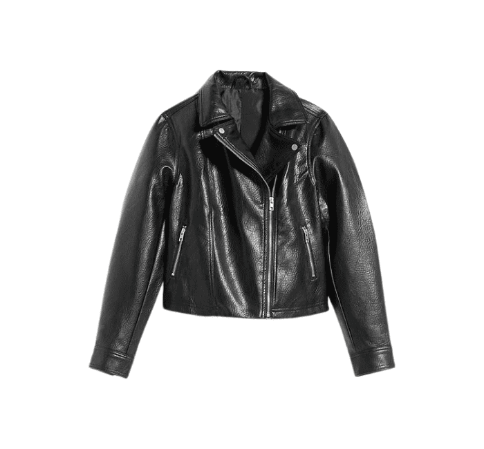 Faux-Leather Biker Jacket for Women