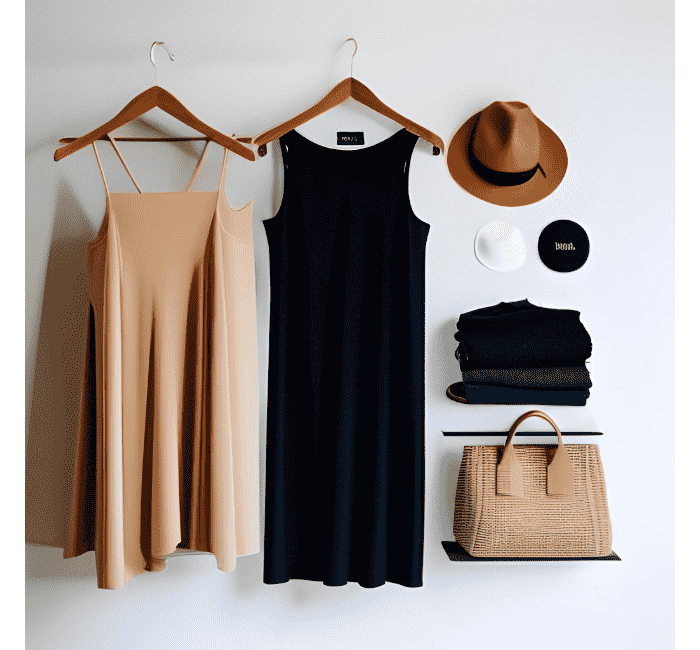 Infographic illustrating the steps to curate a minimalist wardrobe, including defining personal style, decluttering, and selecting a cohesive color palette.