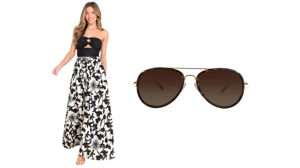 Two-Piece Outfit + Aviator Sunglasses