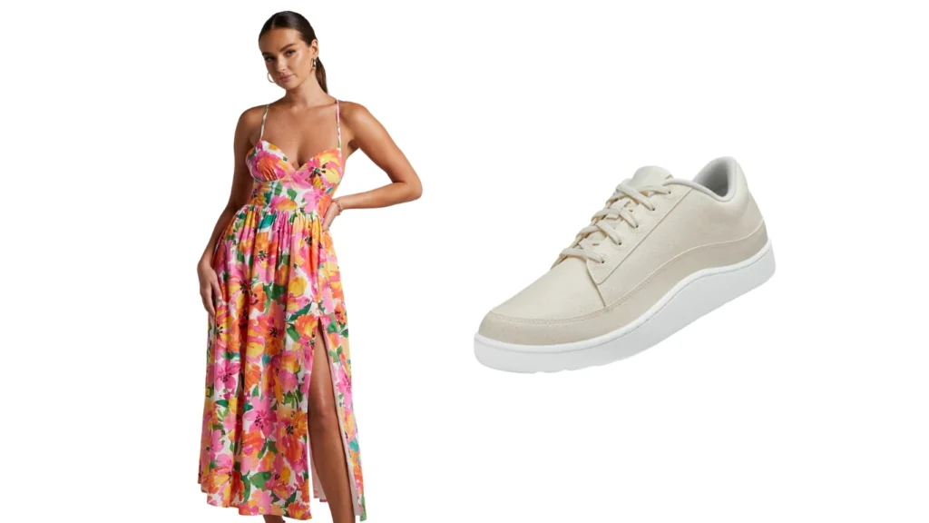 Floral Dress + Sneakers