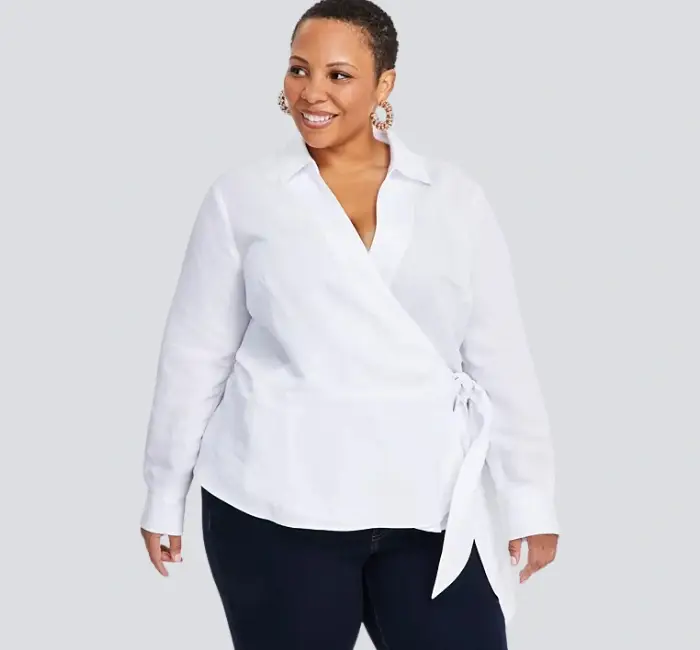 Plus Size Tied Surplice Top