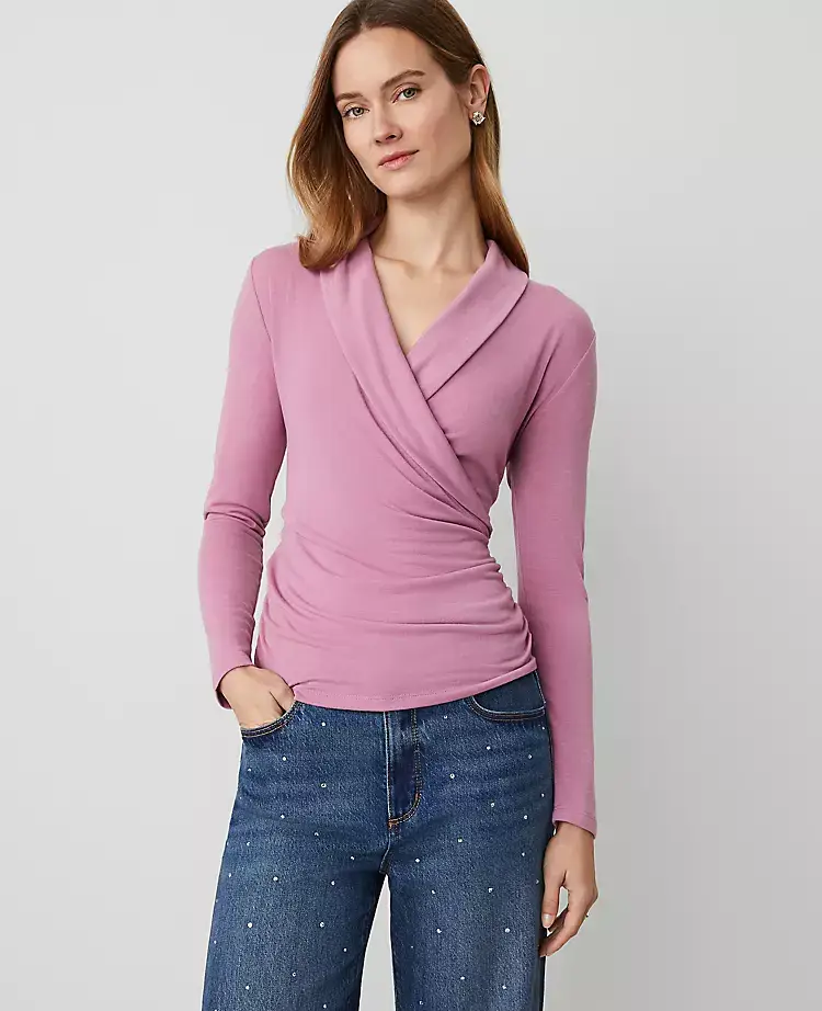 Shawl Collar Wrap Top