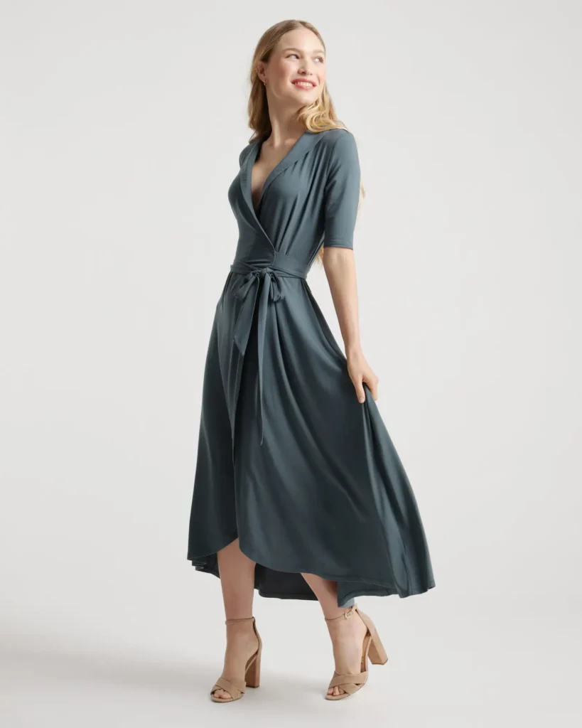 Tencel Jersey Midi Wrap Dress