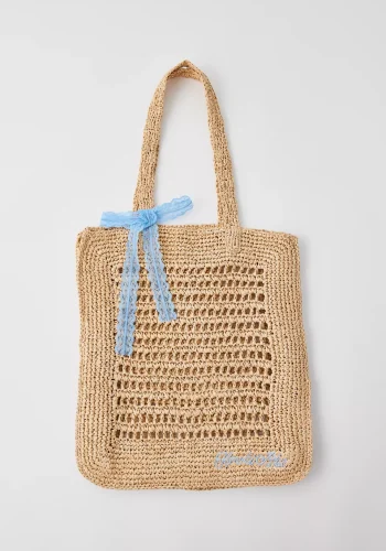 Kimchi Blue Woven Raffia Tote Bag