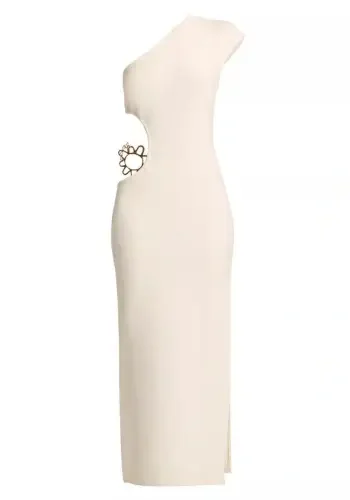 Adrian Asymmetric Knit Cut-Out Maxi Dress