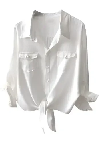 Madewell White Tie Front Shirt