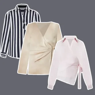 different types of wrap blouse