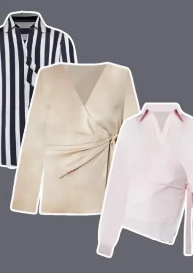 different types of wrap blouse