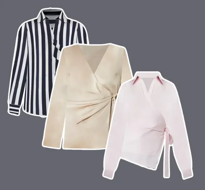 different types of wrap blouse