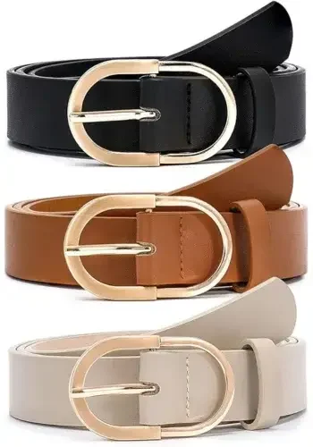 Gold Buckle Ladies Dress Belt