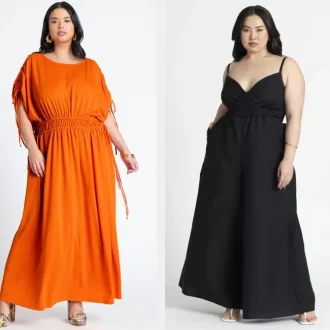 "Cover image for 'The Best Dresses for Round Body Types: A Style Guide', featuring a diverse array of stylish and confident women with round body types, showcasing a range of flattering dresses designed to enhance and celebrate their figures."