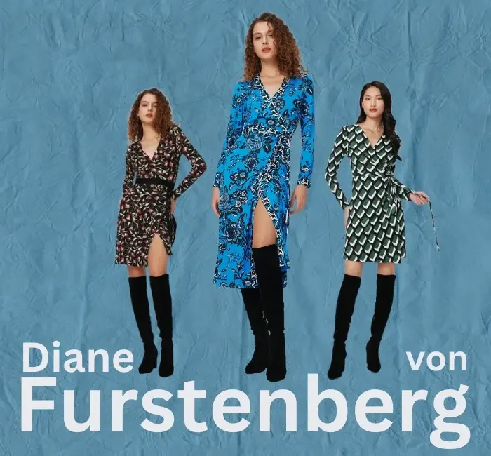 Diane von Furstenberg plus-size wrap dresses showcased in a stylish Instagram post, highlighting timeless elegance and inclusive fashion.