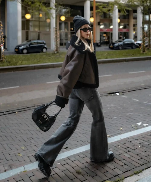 black pants outfit-Street Style