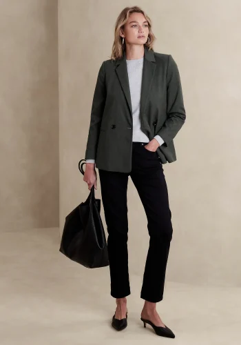 Elegant charcoal gray blazer for a versatile and polished appearance."